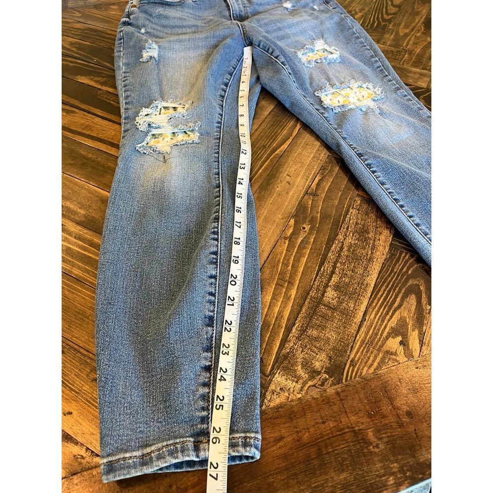Judy Blue Skinny Jeans Women 14W Patchwork Grunge Summer Cute Preppy Distressed - Picture 6 of 11